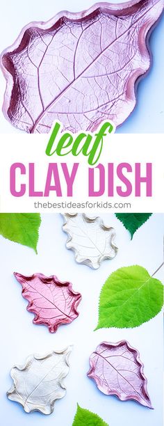 leaf clay dish with text overlay that says leaf clay dish