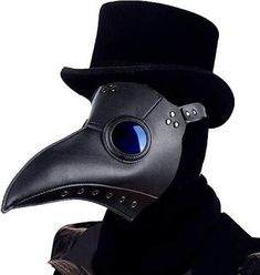 Black Plague Doctor Mask, Black Plague Doctor, Steampunk Plague Doctor, Doctor Bird, Steampunk Halloween Costumes, Beak Mask, Doctor Halloween, Steampunk Bird, Gothic Cosplay