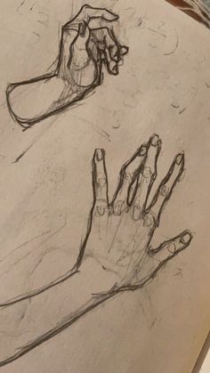 a drawing of two hands with one holding the other's hand and another reaching for something