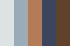 the color palette is brown, blue, and gray with some white on it's side