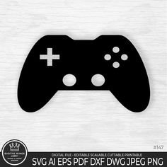 a black and white video game controller cutout