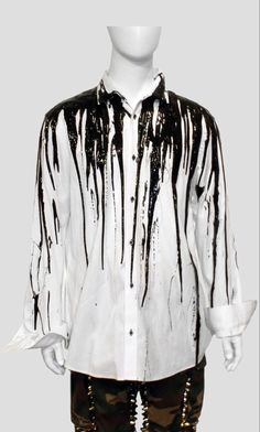 Sac Diy, Paint Shirts, White Button Down, Mens Dress, Mens Shirt, Upcycle Clothes, Mens Shirt Dress, Character Concept