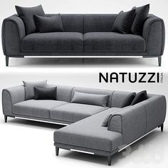 an image of a couch with pillows on it and the caption natuzzi