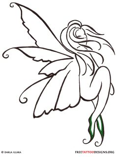 a drawing of a flower fairy with wings