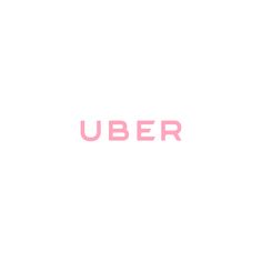 the word uber is written in pink on a white background