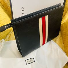 Gucci Men’s Clutch Bag Brand New Gucci Pouch, Men Clutch Bag, Man Clutch, Gucci Clutch, Bags Gucci, Canvas Clutch, Gucci Black, Gucci Bags, Bag Brand