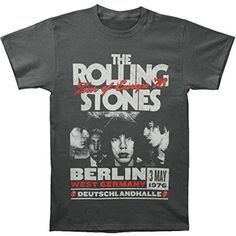 Rolling Stones - Rolling Stones Europe 76 Berlin Short-Sleeve T-Shirt Berlin Tour, Rolling Stones Tour, Rolling Stones Tee, Rollin Stones, Pacsun Tops, Europe Tours, Rolling Stone, Gift For Music Lover, Grey Tee