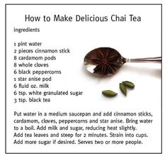 instructions for how to make delicious chai tea from scratchsticks and cinnamon sticks