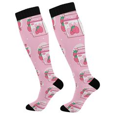 PRICES MAY VARY. Dimensions: Foot Width: 4.5in, Sole Length: 8.6in, Total Length of Socks: 22.8in. All-size styles, extremely stretchable, regardless of men and women, can be worn up to the knee position in regular wear. Comfortable Fabric: Polyester. The socks are made of Polyester Fabric, thick and soft, with high abrasion resistance, suitable for running, cycling, fitness or daily wear. Multifunctional: The advantages of high-quality fabrics and length make this compression socks extremely wa Bubble Tea Socks, 5 Point Star, Womens Compression Socks, Cycling Fitness, Run Cycle, Bubble Milk Tea, Love Fitness, Yellow Duck, Socks For Women