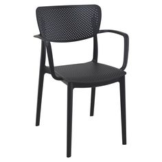 Mesh Resin Patio Arm Chair Loft Cafe, Resin Patio, Black Armchair, Outdoor Dining Spaces, Outdoor Armchair, Dining Armchair, Chaise Design, Cafe Chairs, Bistro Set