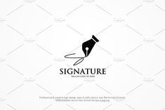 the signature logo is designed to look like an ink pen with a pointed tip, and has