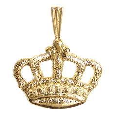 New 14k Yellow Gold Crown Pendant. Manufactured in the United States. Measures approx. 26mm top to bottom with the bail. Measures approx. 23mm wide from side to side. Weighs approx. 3.0 grams. Picture enlarged to show detail. Presented in a gift box. Crown Pendant, Chunky Gold Chain, Story Art, Pearl Chain Necklace, Gold Crown, Pearl Chain, Fine Jewellery Necklace, Gold Chains, Jewelry Necklace Pendant