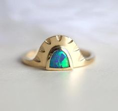 Sunrise Ring, 14k Gold Ring Black Opal Ring Engagement, Opal Ring Engagement, Black Opal Engagement Ring, Wedding Band Yellow Gold, Engagement Ring For Him, Australian Black Opal, Black Opal Ring, Opal Wedding Rings, Ring Wedding Band