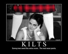 a woman sitting on the ground with her legs crossed and texting kilts some men need the extra room the rest wear pants