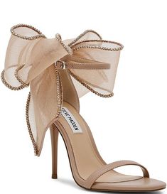 Bow Back Dress, Heels Steve Madden, Cute Homecoming Dresses, Cinderella Shoes, Steve Madden Heels, Bow Heels, Girly Shoes