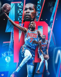 the new york nets basketball team is depicted in this poster