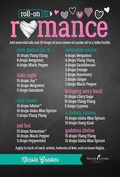 Essential Oils For Love, Diy Essential Oil Blends, Essential Oil Roller Bottle Recipes, Essential Oil Perfumes Recipes, Roller Bottle Recipes, Essential Oil Combinations, Essential Oil Diffuser Blends Recipes, Young Living Essential Oils Recipes, Perfume Recipes