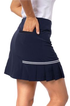 Navy Performance Side Pleat Skort 18 Cute Golf Outfit, Womens Golf Skirts, Golf Attire, Golf Wear, Golf Skirts, Golf Skort, Sports Skirts, Golf Outfits Women, Golf Fashion