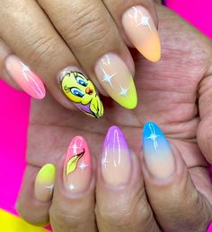 Tweety Bird Nails, Animation Nails, Nails Disney, Disney Inspired Nails, Ideas Uñas, Nails Pretty, Extension Designs, Inspired Nails, Exotic Nails