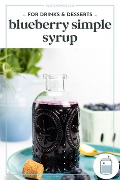 blueberry simple syrup recipe with text overlay