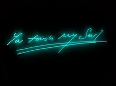 a neon sign that reads, ya touch my seed