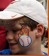 baseball Boys Face Painting Ideas, Baseball Face Paint, Boys Face Painting, Cheek Painting, Face Painting For Boys, School Carnival