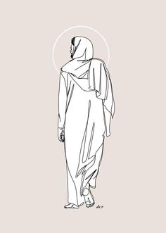 a drawing of a person wearing a robe