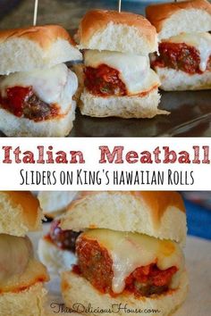 italian meatball sliders on king hawaiian rolls