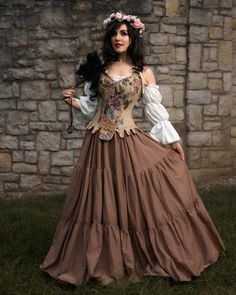 Products Fair Ootd, Cottage Core Corset, Full Corset, Corset Stays, Ren Faire Costume, Corset Shop, Fall Tones, Cottage Core Dress, Dress Aesthetic