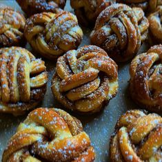 many pastries are covered with powdered sugar