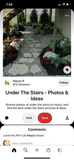 an instagram page with the words under the stairs - photos & videos