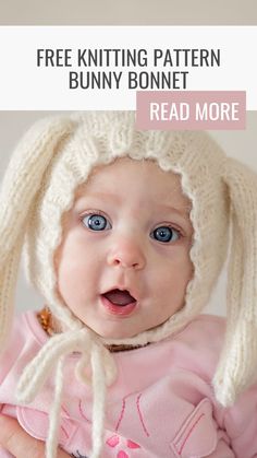 a baby wearing a knitted hat with the words free knitting pattern youth wheat cardigan read more