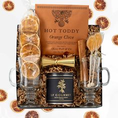 Hot Toddy Cocktail Gift Box Holiday Co Worker Gifts, Spice Basket Gift Ideas, Snowman Gift Basket, Hot Toddy Gift Ideas, Thoughtful Gifts For Coworkers, Gender Neutral Gift Basket For Adults, Hot Toddy Gift Basket, Smores Gift Basket, Christmas Gift Coworkers