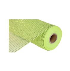 a roll of lime green sequinized mesh