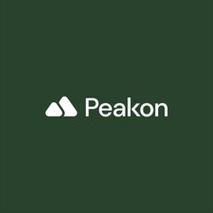 the peakon logo is shown on a dark green background, with white letters below it