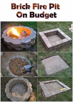 how to build a brick fire pit on budget with pictures showing the steps and instructions