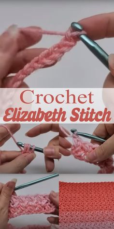 the crochet elizabeth stitch is being worked on