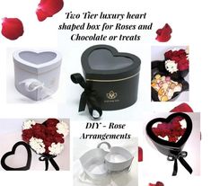 valentine's day gifts for the heart shaped box for roses and chocolate or treats