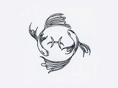 a black and white drawing of a fish with its head in the water's mouth