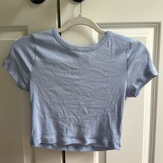 Basic Light Blue Cotton Pacsun T-Shirt. Never Worn, Without Tags. Light Blue Summer T-shirt For Everyday, Trendy Blue Crew Neck Short Sleeve Top, Blue Crew Neck Short Sleeve Top For Everyday, Blue Fitted Cropped T-shirt With Crew Neck, Blue Casual Cropped T-shirt For Spring, Blue Fitted Crew Neck Cropped T-shirt, Blue Graphic Cropped T-shirt For Summer, Blue Graphic Cotton Cropped T-shirt, Blue Cotton Graphic Cropped T-shirt