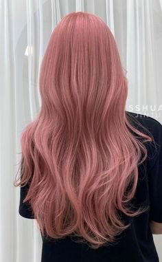 Pink Light Brown Hair, Cherry Pink Hair Color, Mauve Hair Color Rose Dusty Pink, Cherry Blossom Hair Color, Pink On Brown Hair, Korean Pink Hair, Rose Pink Hair Color, Pink Lavender Hair, Cherry Pink Hair