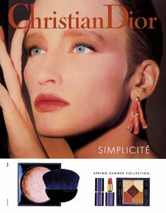 Lisa Fallon 90s Ads, 90s Glamour, 1980s Makeup, Makeup Advertisement, Christian Dior Makeup, Vintage Makeup Ads, Chloe Perfume, Homemade Perfume, Dior Cosmetics