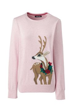 Christmas sweaters make everybody smile. This season’s wonderful, whimsical patterns are complemented by soft, comfortable cotton and a lovely feminine fit. These are the well-made classics specially designed to spread holiday cheer, year after year. Whimsical Patterns, Deer Design, Sweater Making, Holiday Christmas