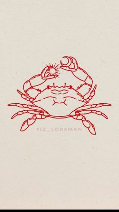 a drawing of a crab on a piece of paper with the words fiz - lorsman