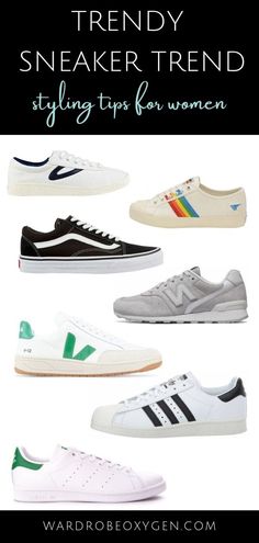 Trendy sneakers for grown women: tips on how to style trendy sneakers with a focus on style for women over 40 by Wardrobe Oxygen #sneakers #over40 #fashionsneakers #vans #tretorn #adidas #goldengoose #newbalance Shoe Brands Popular, Tennis Shoes 2022 Trends, Sneakers Over 40 For Women, 2022 Sneaker Trends Women, Sneakers 2022 Women Trends, Best Sneakers For Women 2022, How To Style Sneakers, How To Style Sneakers Women, Sneaker Style Women