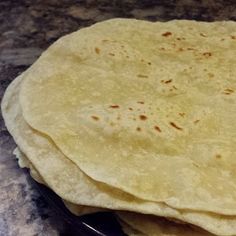 three tortillas stacked on top of each other