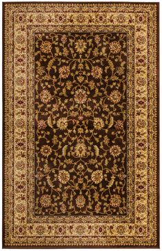 Brown 5' x 8' Aditi Rug | Rugs.com Dark Brown Wood Furniture, Earthy Rugs, Brown Persian Rug, Dark Brown Rug, Brown Rugs, Area Rug Brown, Hearth Rug, Coastal Rugs, Paisley Art