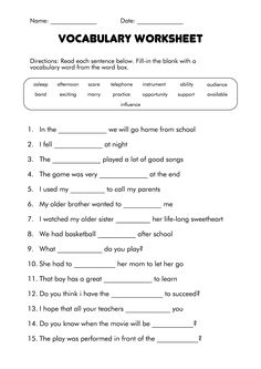 the worksheet for reading and writing words in an english language, with pictures on it