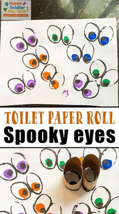 toilet paper roll spooky eyes craft for kids