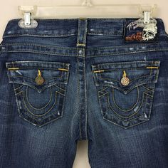 Vintage Edition Premium Quality True Religion Billy Fit Jeans. Straight Leg Style That Also Looks Great Worn Cuffed. These Are A Rare, Collectible Pair Of Jeans With A Colorful Skill Patch On Back Waistband. New Without Tags Size 26 Approx Measurements - Waist: 15" Inseam: 33" From A Non-Smoking And Pet-Friendly Home Dream Closet Clothes, Fit Board, 2000s Clothes, Girly Girl Outfits, 2000s Fashion Outfits, Cute Jeans, Swaggy Outfits